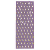 すみれ色の背景にかわいいコルギ犬の柄 ワインギフトバッグ (裏面)