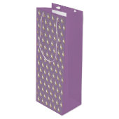 すみれ色の背景にかわいいコルギ犬の柄 ワインギフトバッグ (正面アングル)