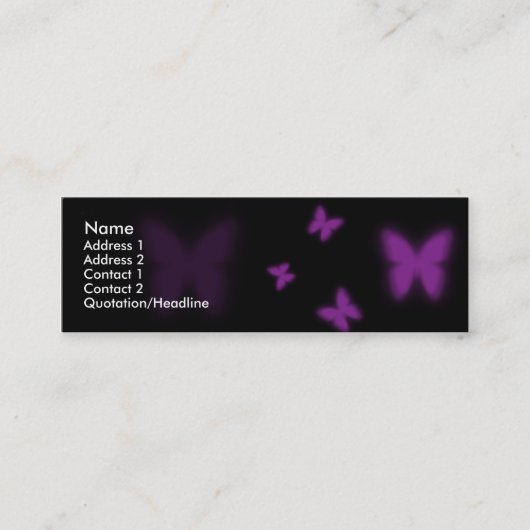 すみれ色の蝶 スキニー名刺 (正面)