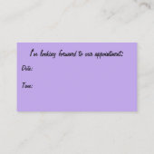 すみれ色の螺線形のボーダー 予約カード (裏面)