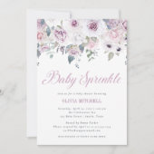 すみれ色の赤面|の花のベビーは振りかけます 招待状 (正面)
