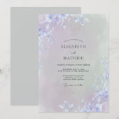 すみれ色の野生の花の結婚式 招待状 (正面/裏面)