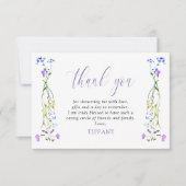 すみれ色の野生の花　繊細な花 サンキューカード (正面)