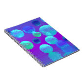 すみれ色の霧-青緑色および紫色抽象的なライト ノートブック (右側)