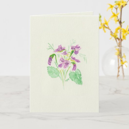 すみれ色カード カード (黄色い花)
