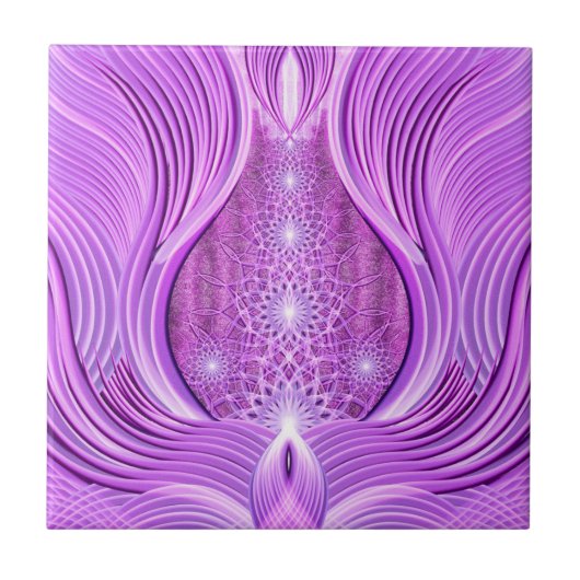 すみれ色ライトの寺院 タイル (正面)