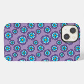 すみれ青花柄 iPhoneケース (裏面横)