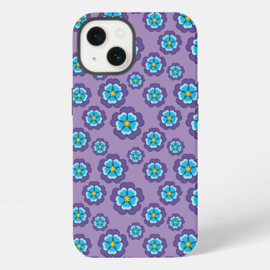すみれ青花柄 iPhoneケース (裏面)
