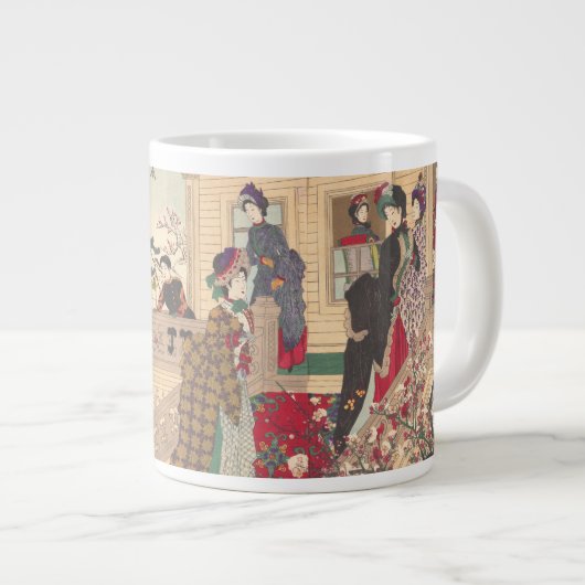 すも遊もの木の下の雪の子どもたち ジャンボコーヒーマグカップ (正面右)