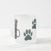 すりエレガントすみガラス犬マグカップ(10oz) フロストグラスマグカップ (正面左)