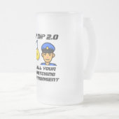 すりガラスのビアマグ「COP NIP 2.0」 フロストグラスビールジョッキ (正面右)