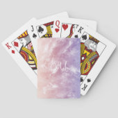 すりガラスのピンク紫の抽象芸術 モノグラムの トランプ (裏面)