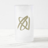 すりガラスのマグカップと抽象芸術旋回デザイン フロストグラスビールジョッキ (中央)