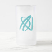 すりガラスのマグカップと抽象芸術旋回デザイン フロストグラスビールジョッキ (中央)