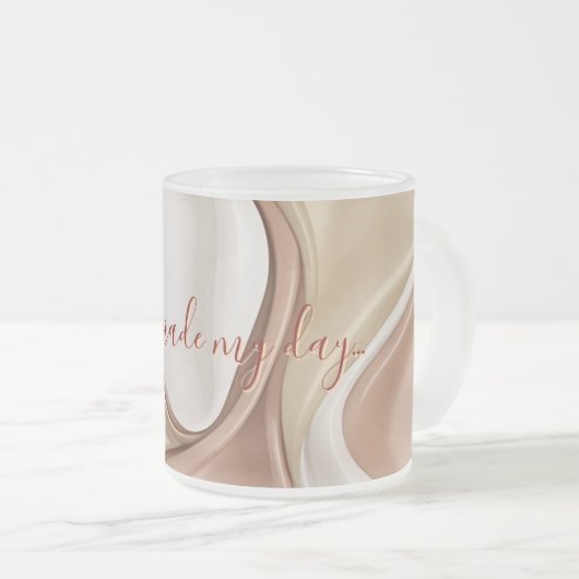 すりガラスのマグカップのグラフィックスタイリッシュ表示 フロストグラスマグカップ (正面右)