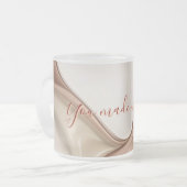 すりガラスのマグカップのグラフィックスタイリッシュ表示 フロストグラスマグカップ (正面左)