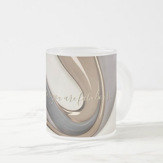 すりガラスのマグカップのグラフィックスタイリッシュ表示 フロストグラスマグカップ (正面右)