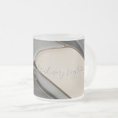 すりガラスのマグカップのグラフィックスタイリッシュ表示 フロストグラスマグカップ (正面右)