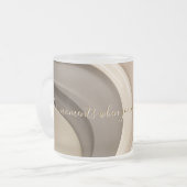 すりガラスのマグカップのグラフィックスタイリッシュ表示 フロストグラスマグカップ (正面左)