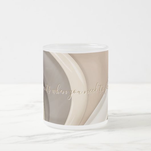 すりガラスのマグカップのグラフィックスタイリッシュ表示 フロストグラスマグカップ (中央)