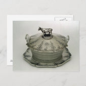 すりガラスをベースにしたバター皿 ポストカード (正面/裏面)