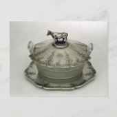 すりガラスをベースにしたバター皿 ポストカード (正面)