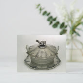 すりガラスをベースにしたバター皿 ポストカード (スタンド正面)