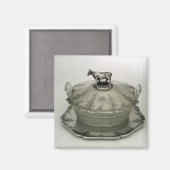 すりガラスをベースにしたバター皿 マグネット (正面/裏面)