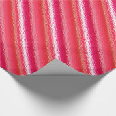 すりガラスストライプの – 赤、ピンクと白 ラッピングペーパー (角)