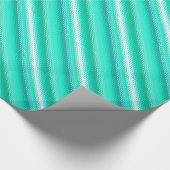 すりガラスストライプターコイズ – 白 ラッピングペーパー (角)