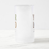 すりガラス製ビールマグ（ロゴ付き） 16 oz No Minimum フロストグラスビールジョッキ (中央)