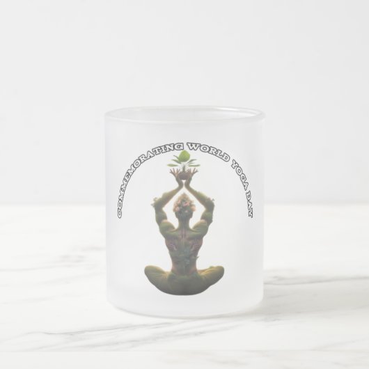 すりガラス製マグカップ10オンス フロストグラスマグカップ (中央)