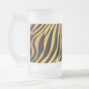 すりガラス製マグカップ16 oz – 折衷的アニマルプリント フロストグラスビールジョッキ
