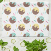 すり付きケーキポップ・アートのドーナツ振りかける甘いグルメ キッチンタオル (折り畳み)