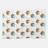 すり付きケーキポップ・アートのドーナツ振りかける甘いグルメ キッチンタオル (横)