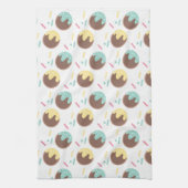 すり付きケーキポップ・アートのドーナツ振りかける甘いグルメ キッチンタオル (縦)