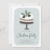 すり付きヒイラギ | かわいいモダンクリスマスパーティー 招待状 (正面)
