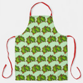 すり付きホリ葉ーの葉の砂糖クッキークリスマス エプロン (正面)