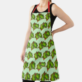 すり付きホリ葉ーの葉の砂糖クッキークリスマス エプロン