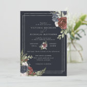 すり付き花模様 | Winter Botanical 結婚's 招待状 (スタンド正面)