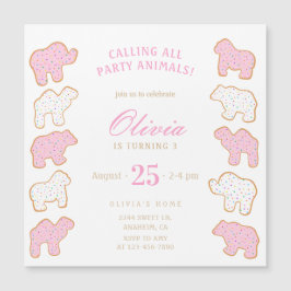 すり粉動物クッキー磁気招待状