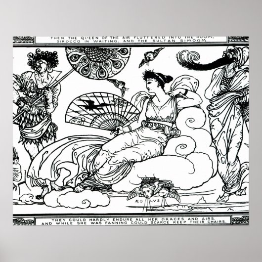 すると女王さまが部屋の中に舞い込みました ポスター (正面)