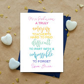 ~するのは不可能だと思う驚くべき先生忘れ懸命 カード