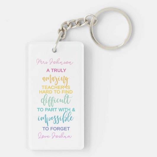 ~するのは不可能だと思う驚くべき先生忘れ懸命 キーホルダー (裏面)