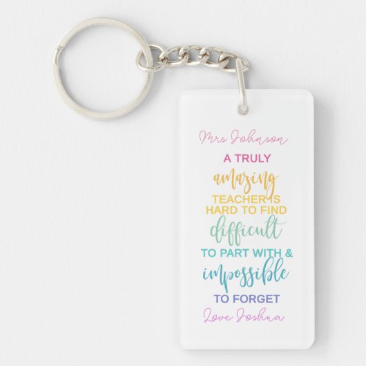 ~するのは不可能だと思う驚くべき先生忘れ懸命 キーホルダー (正面)