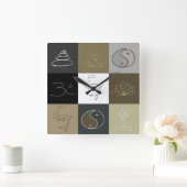 ～する時だリラックス スクエア壁時計 (ホーム)