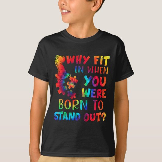 ~する時に合う自閉症の生まれ知識 Tシャツ (正面)