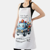 ~する準備ができて幸せな漫画の火転が車 エプロン (インサイチュ)