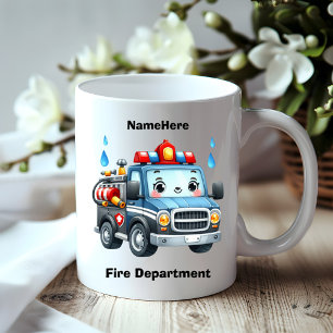 ~する準備ができて幸せな漫画の火転が車 コーヒーマグカップ