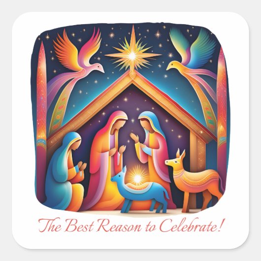 ～す最高のる理祝由 スクエアシール (正面)